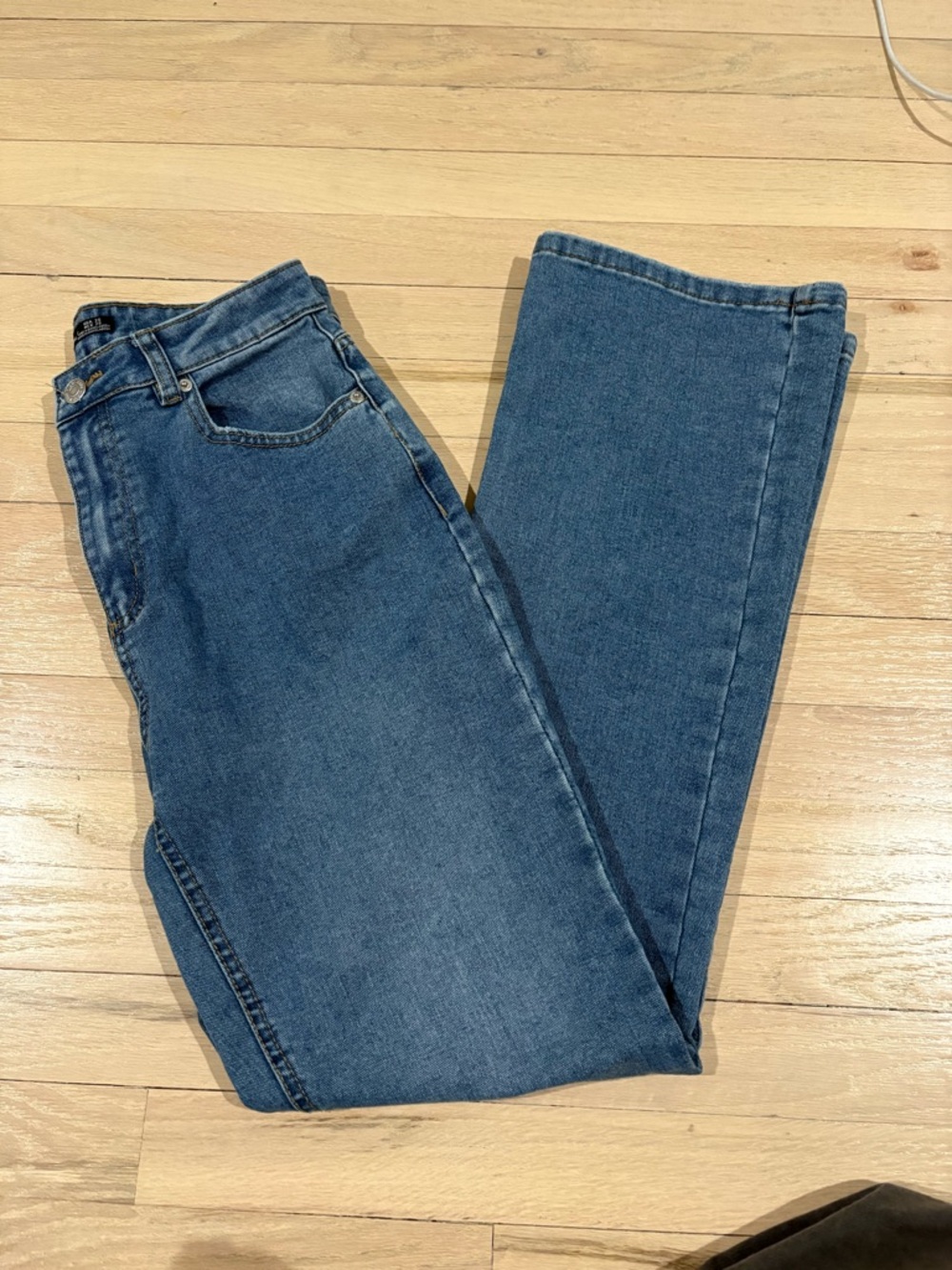 Black Tape Womens Straight-Leg Blue Jeans